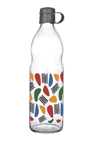 Frido Desenli Cam Suluk 1000 Ml Çok Renkli