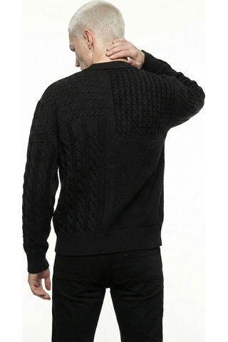 Loose Fit Erkek Hırka Siyah