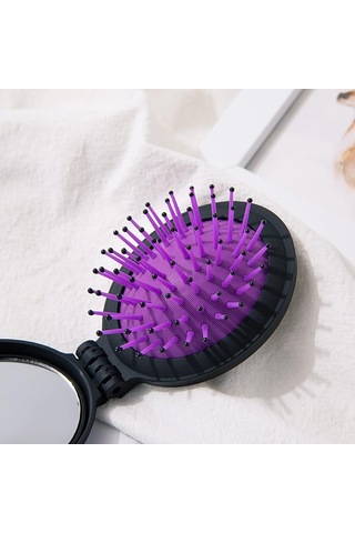 Seyahat Saç Fırçası Aynalı Kompakt Cep Boyutu, Katlanabilir Mi