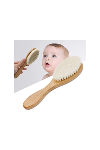 Flybuy Yumuşak Doğal Bebek Saç Fırçası, Mufunye Masaj Malzemeli, Mükemmel Bakım - Gh