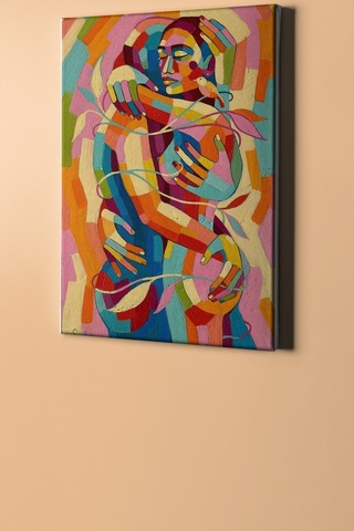Webstyle Sayılarla Boyama Seti Kasnaklı Renkli Sarılış 60x75 Cm