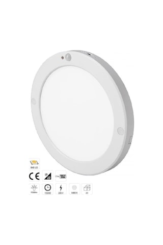 20w Gece Gündüz Sensörlü Sıva Üstü Tavan Armatür Cata Bologna Slim Kasa Panel Led Armatür 2050 Lm Gün Işığ Çok Renkli