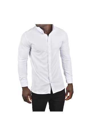 Deepsea Erkek Beyaz Fitilli Uzun Kollu Gömlek 2500805 Beyaz