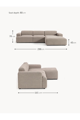 Most Mollista 3 Modül Sağ Köşe Koltuk 10 Kahverengi Keten Kumaş Y