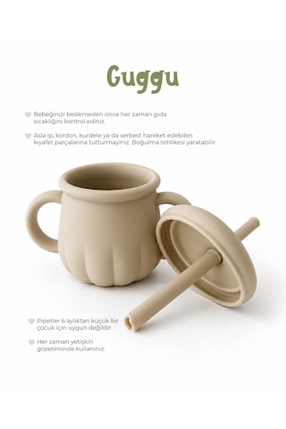 Tgm Baby Guggu Ultra Premium Silikon Pipetli Alıştırma Bardağı 200 Ml Açık Yeşil