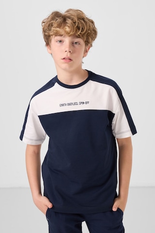 Tommylife Lacivert Pamuklu Yumuşak Dokulu Oversize Fit Baskılı Erkek Çocuk T-shirt - 11290 Lacivert