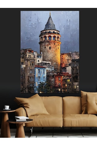 Ahşap Tablo İstanbul Galata Kulesi Şehir