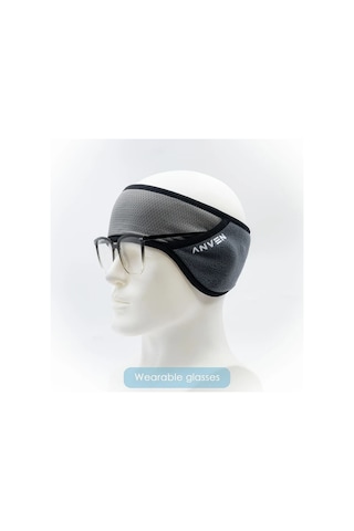 Primepickings Mavi Gri Rüzgar Korumalı Unisex Kulaklık Koşu Kayak Bisiklet Mavi Gri