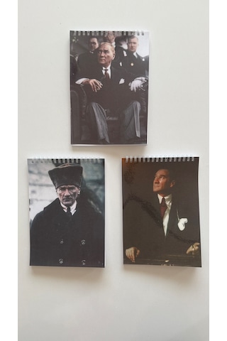 3 Adet A5 Not Defteri Mustafa Kemal Atatürk Serisi