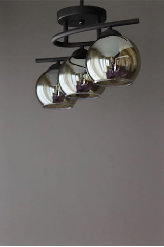 Fuji Modern Tasarım Yatak Odası Salon Mutfak Oturma Odası Renk Camlı 3 Lü Avize Siyah Balll1