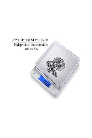 Hassas Şık Görünmlü Dijital Hassas Kuyumcu Terazisi Kare Siyah