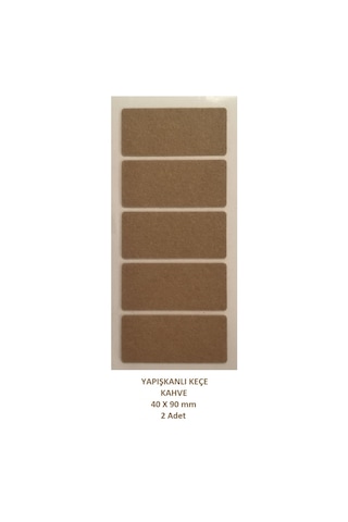 Zemin Koruyucu 40 X 90 Mm Kahve Keçe, Ses Ve Çizik Önleyici Kahve Mobilya Keçesi 2 Adet Kahve