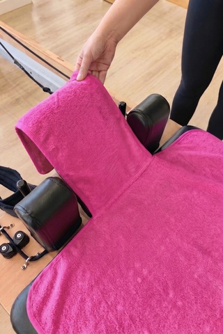 Kaymaz Silikon Tabanlı, Reformer Pilates Havlusu, Ter Emici Bambu Pilates Mat Havlu-fuşya Fusya