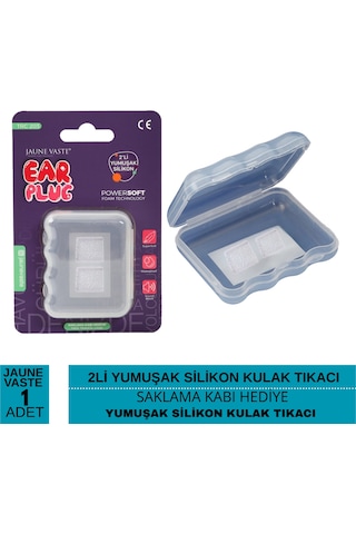Jaune Vaste 2li Yumuşak Silikon Kulak Tıkacı Saklama Kabı Hediye