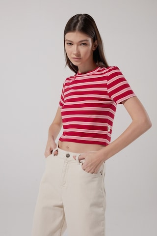 Lee Slim Fit Dar Kesim Bisiklet Yaka Kısa Kollu Crop Renkli Esnek Tişört L231105900 Çok Renkli