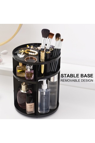 Youtek 360 Dönebilir Büyük Kapasiteli 7 Katlı Ayarlanabilir Makyaj Organizatörü - Yıkanabilir Beyaz
