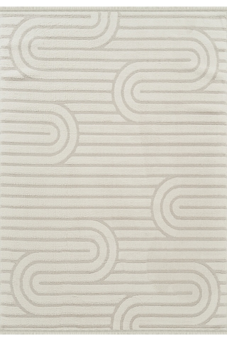 Kaşmir Halı 7/24 Plushy Runa Cream 200x290 Gri
