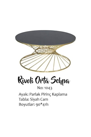 Brc Rivoli Orta Sehpa Model 1043 Siyah Düz Cam Metal Transmisyon (411770328)