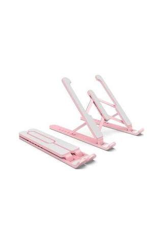 Fastbuy 17 İnç Altı Laptop Tabletler İçin Yükseklik Ayarlanabilir 7 Seviye Katlanabilir Soğutucu Stand Abs+alloy - Pembe