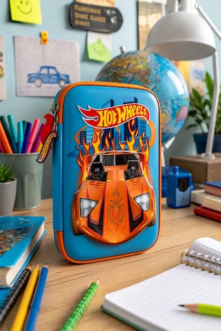 Hot Wheels Eva Kalem Çantası Hw-7785 Büyük Turuncu Kalem Kutusu Okul Kalemliği Kırtasiye Çantası Çok Renkli