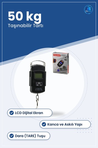 Dijital Tartı Kantar 50 Kg Taşınabilir Askılı Elektronik Bagaj Te