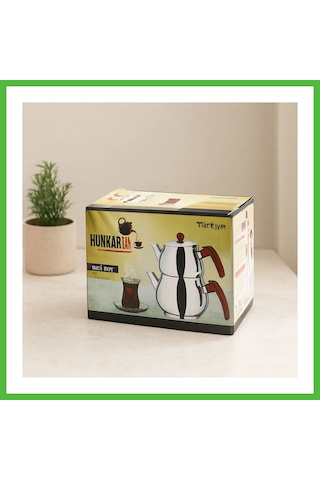 Vaveni Midi Boy Çelik Çaydanlık Seti - Kendinden Süzgeçli Renkli Bakalit Kulplu 0.5l/0.75l Arz