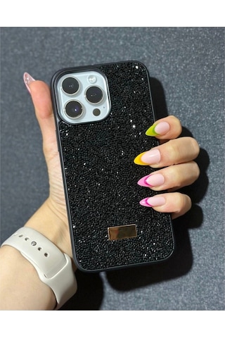 Apple Uyumlu iPhone 15 Sw İnce Taşlı Elmas Işıltılı Telefon Kılıfı