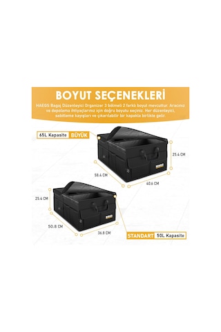 Haegs Araba Bagaj Çantası, Araç İçi Düzenleyici Organizer, Katlan