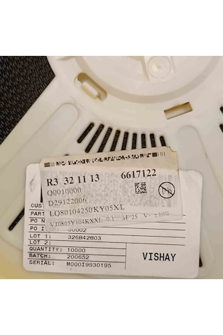 Vj0805y104kxxar3p 100nf 25v 805 Smd Seramik Kondansatör 250 Adet