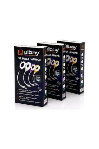 Ulbay Masa Lambası Renkli Usb Girişli
