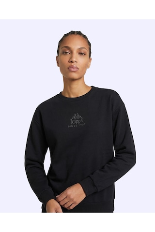 Kappa Milas Crewneck Kadın Siyah Comfort Sweatshirt