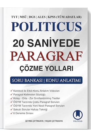 Politicus 20 Saniyede Paragraf Çözme Yolları Soru Bankası