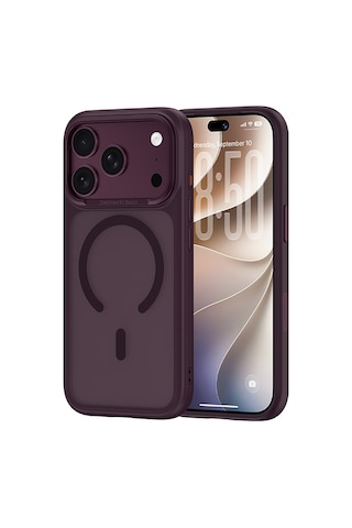 Apple Uyumlu iPhone 17 Pro Uyumlu Kılıf M-safe Şarj Özellikli Benks Mist C-magnet Yeni Seri Kapak Bordo