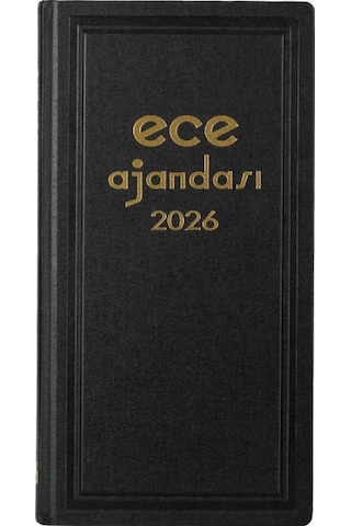 Ece Ajandası Asya 2026 - 17x33 Klasik Ciltli Ticari Ajanda - Kasa Ajandası Siyah