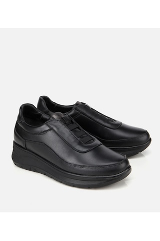 Hotiç Kadın Deri Siyah Lastik Detaylı Dolgu Topuklu Günlük Loafer 01ayh314480a100 01ayh314480a100 Siyah