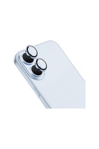 Apple iPhone Uyumlu  16 Frms Mikro Kamera Lens Koruyucu - Siyah Siyah