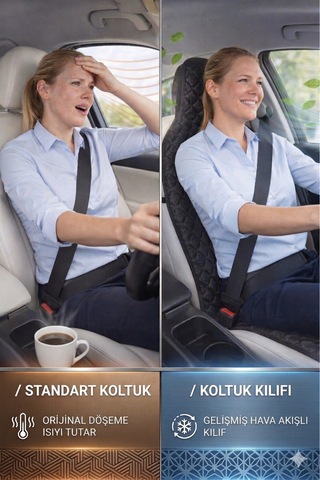 Oto Ön Koltuk İkili Minder Terletmez Kolay Montaj Universal Koruyucu Kılıf Seti Kumaş 87979245