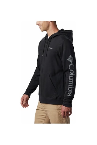 Columbia Logo Fermuarlı Erkek Sweatshirt Siyah