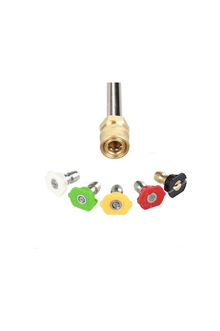 Kosona Stainless Steel 4000 Psı Yüksek Basınçlı Yıkama Makinesi Uzantı Çubuğu 5 Renkli Uçlu Aksesuar