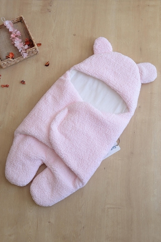 Kız Bebek Pembe Peluş Lüks Anakucağı Kundak Stl6400 Pembe