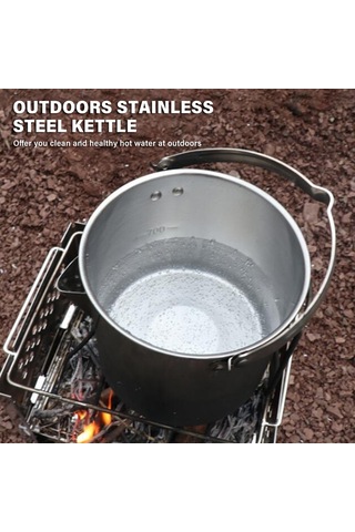 Lemestar Dışarıda Kullanıma Uygun Çelik Fırınçak, 1.2l Çevirebilir Kollü, Kahve/çay Kaynatma, Piknik Ve Kamp Çadırı Gereci, Gümüş Renk Gümüş