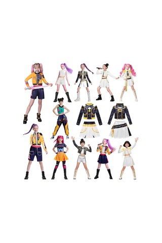 2025 Demon Hunter K-pop Kostümü Cadılar Bayramı Kıyafeti Kadın Çocuk Cosplay Bileklik-xs8- Bileklik Pl Ayak Bileği Yüzüğü