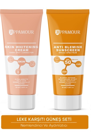 Appamour Anti Blemish Güneş Kremi SPF50+ 50 ML + Skin Whitening Cream 50 ML