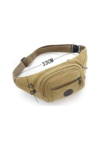 Erkekler İçin Pratik Ve Şık Kanvas Bel Çantası, Koşu Ve Spor Aktivitelerinde Rahat Kullanım, Omuz Askılı Çok Amaçlı Çanta, Şantiyede Ve İşte Kullanıma Uygun Dayanıklı Yazarkasa Çantası Yeşil