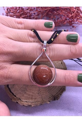 Yıldız Taşı Gümüş Kolye 925 Ayar Doğal Taş El İşi