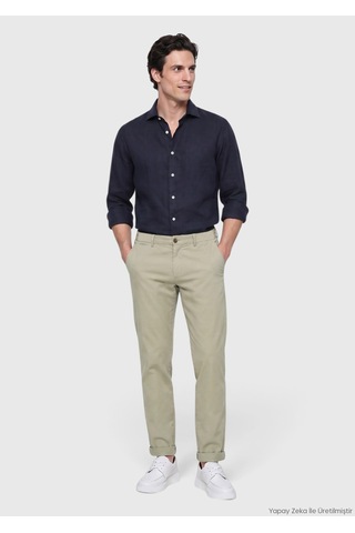 Ramsey Açık Haki Düz Dokuma Jogging Fit Casual Pamuk Karışımlı Pantolon açık Haki light Khaki
