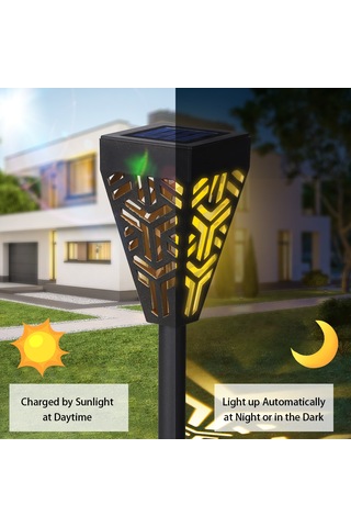 Tomshine Güneş Enerjili Bahçe Işıkları Led Çim Lamba Sıcak Beyaz