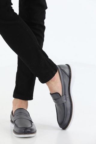 M.Karaca Hakiki Deri Ortopedik Klasik Erkek Ayakkabı gri