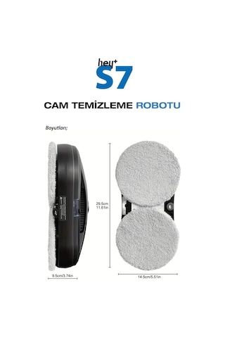 Hey+ Cam Silme Robotu Cam Temizleme Robotu Su Püskürtme Özellikli S7