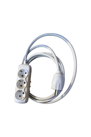 100 Metre 3'lü Grup Priz 3x2.5mm Cca Ttr Beyaz Seyyar Elektrik Kablosu